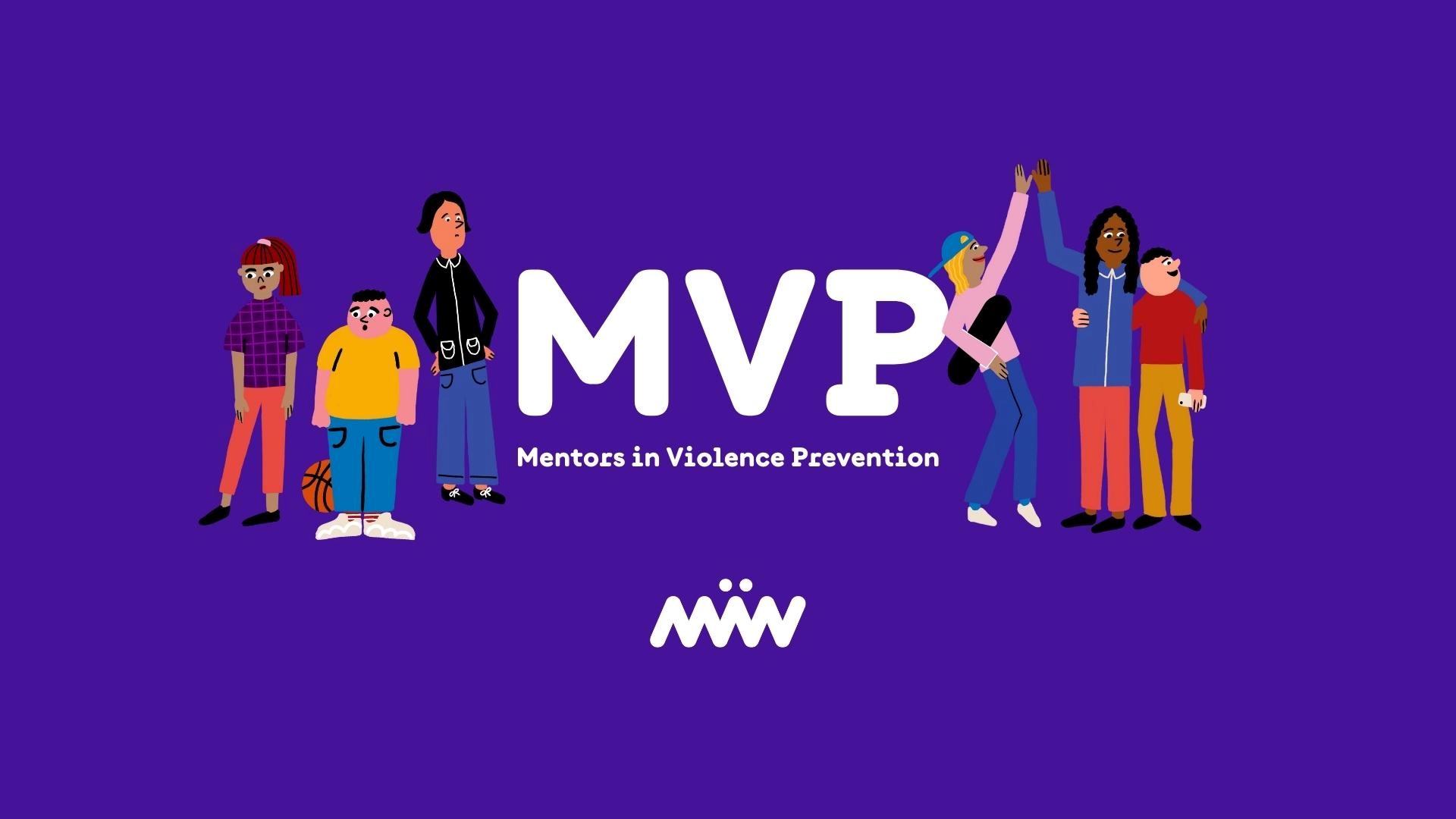 Logotyp för MVP och barn i grupp